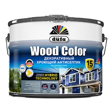 WOOD COLOR белый база 1 9л "Dufa" Кроющий антисептик